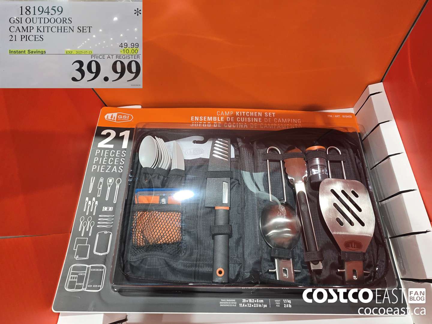 1819459 GSI OUTDOORS CAMP KITCHEN SET 21 PIECES ($10.00 INSTANT SAVINGS EXPIRES ON 2025-07-13) $39.99