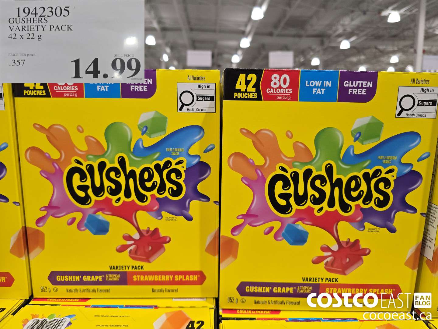 1942305 GUSHERS VARIETY PACK 42x22g $14.99