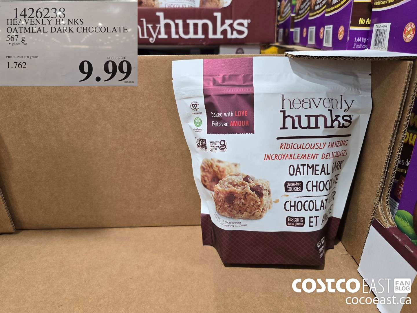 1426238 HEAVENLY HUNKS OATMEAL DARK CHOCOLATE 567 g $9.99