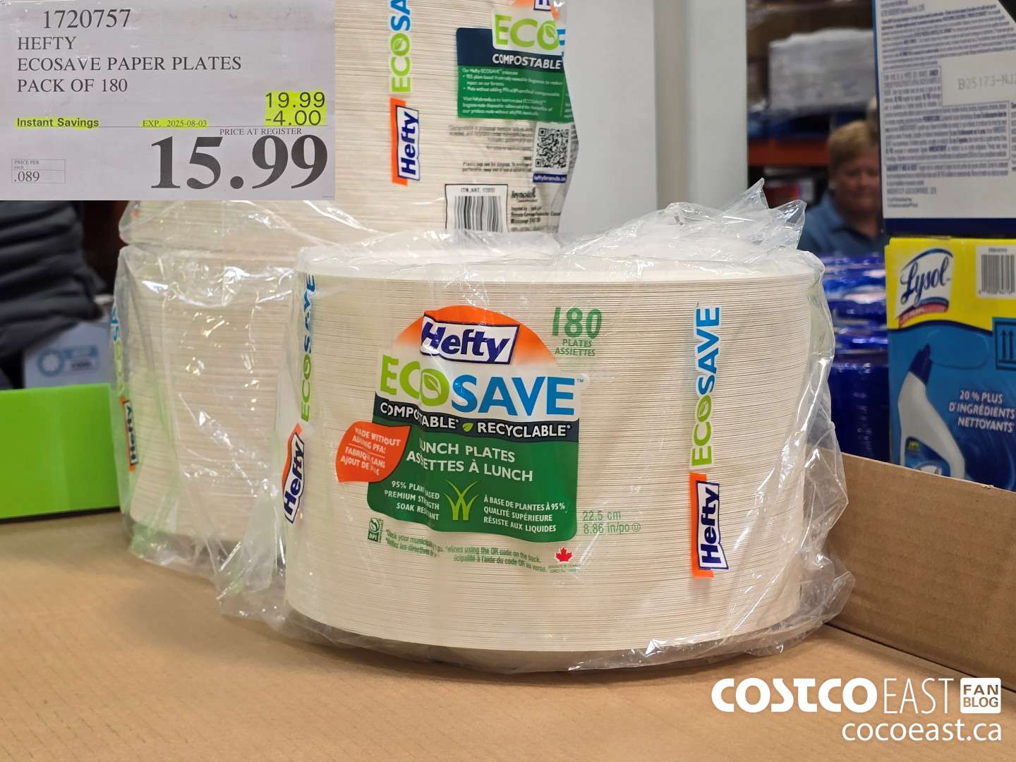 1720757 HEFTY ECOSAVE PAPER PLATES PACK OF 180 ($4.00 INSTANT SAVINGS EXPIRES ON 2025-08-03) $15.99