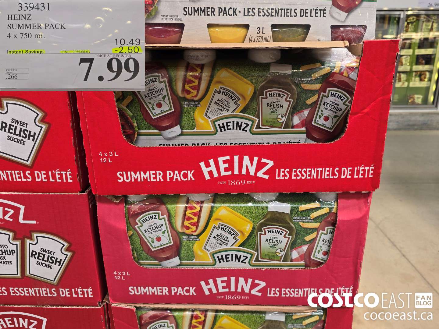 339431 HEINZ SUMMER PACK 4 x 750 mL ($2.50 INSTANT SAVINGS EXPIRES ON 2025-08-03) $7.99