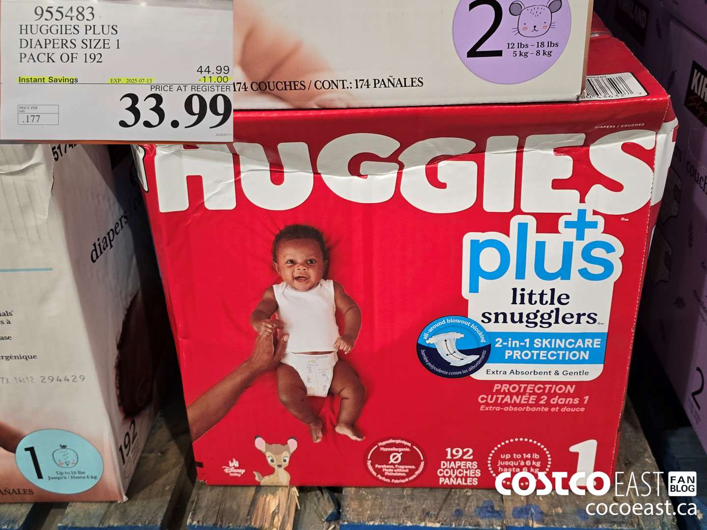 955483 HUGGIES PLUS DIAPERS SIZE 1 PACK OF 192 ($11.00 INSTANT SAVINGS EXPIRES ON 2025-07-13) $33.99