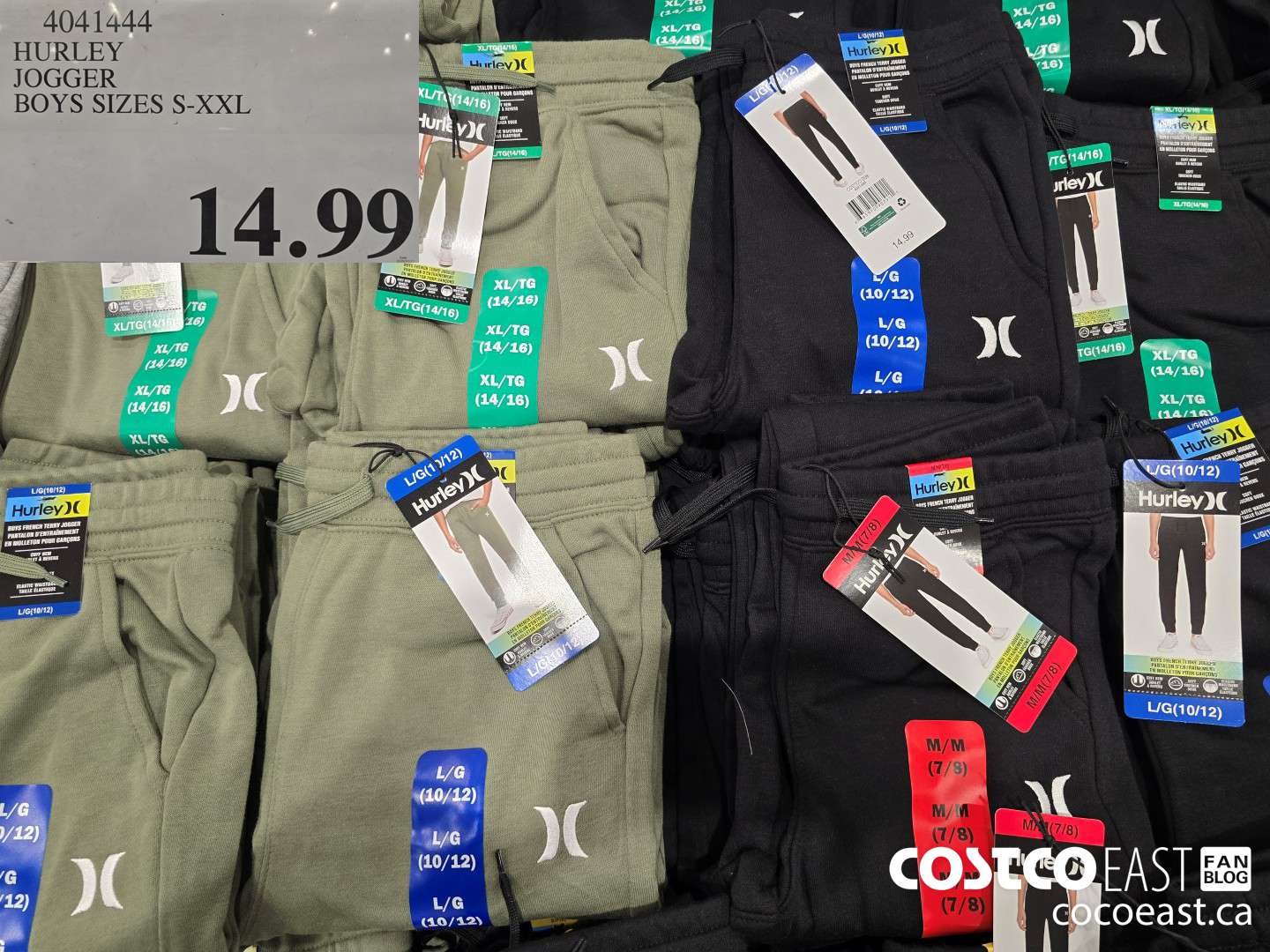 4041444 HURLEY JOGGER BOYS SIZES S- XX $14.99