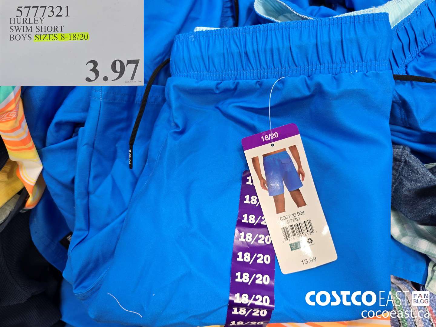 5777321 HURLEY SWIM SHORT BOYS SIZES 8-18/20 $3.97