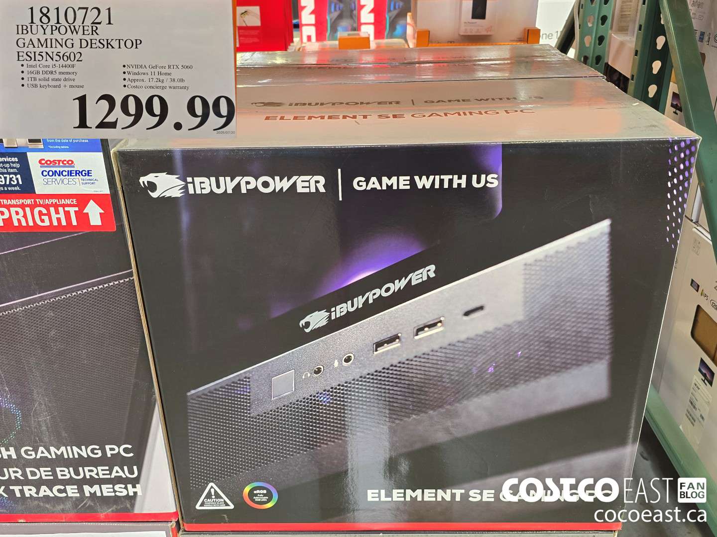 1810721 IBUYPOWER GAMING DESKTOP ESI5N5602 $1299.99