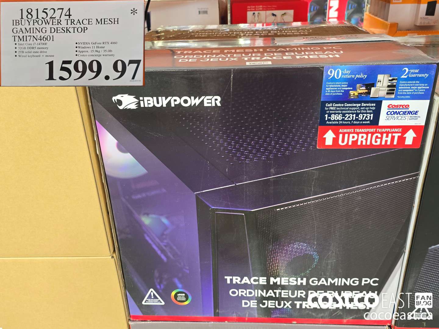 1815274 IBUYPOWER TRACE MESH GAMING DESKTOP TMI7N4601 $1599.97