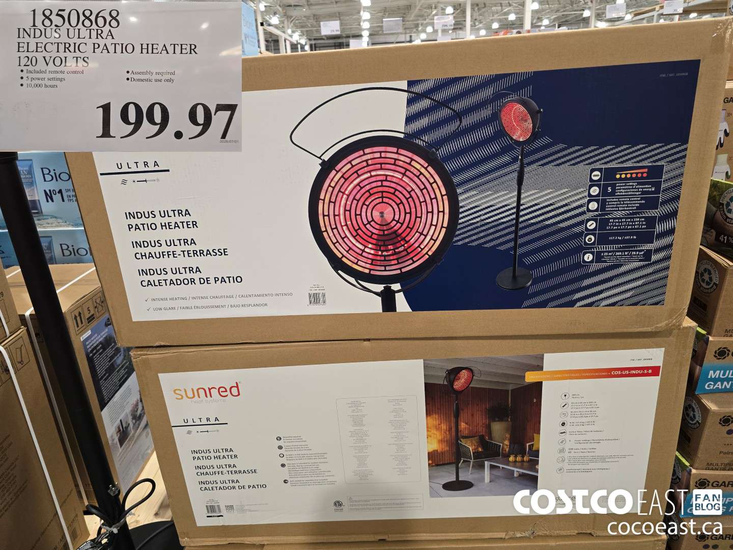 1850868 INDUS ULTRA ELECTRIC PATIO HEATER 120 VOLTS $199.97