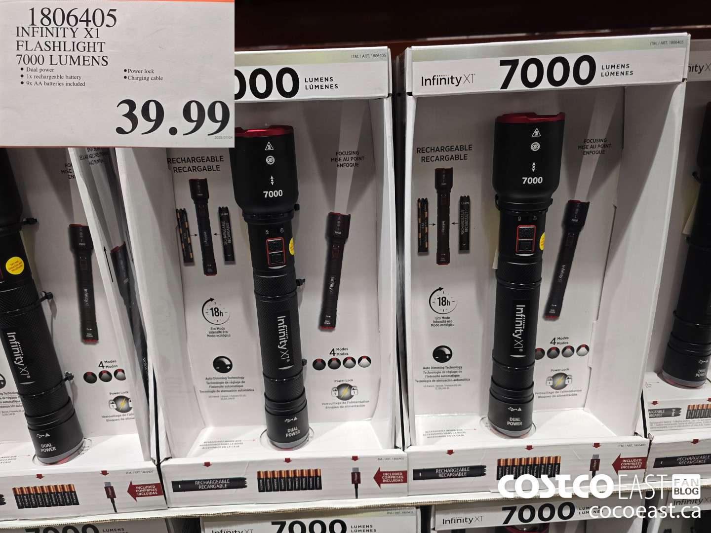 1806405 INFINITY X1 FLASHLIGHT 7000 LUMENS $39.99