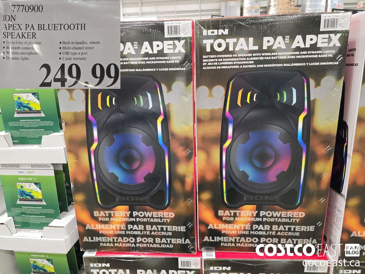 7770900 ION APEX PA BLUETOOTH SPEAKER $249.99