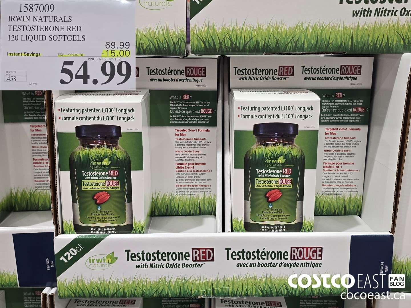 1587009 IRWIN NATURALS TESTOSTERONE RED 120 LIQUID SOFT-GELS ($15.00 INSTANT SAVINGS EXPIRES ON 2025-07-20) $54.99