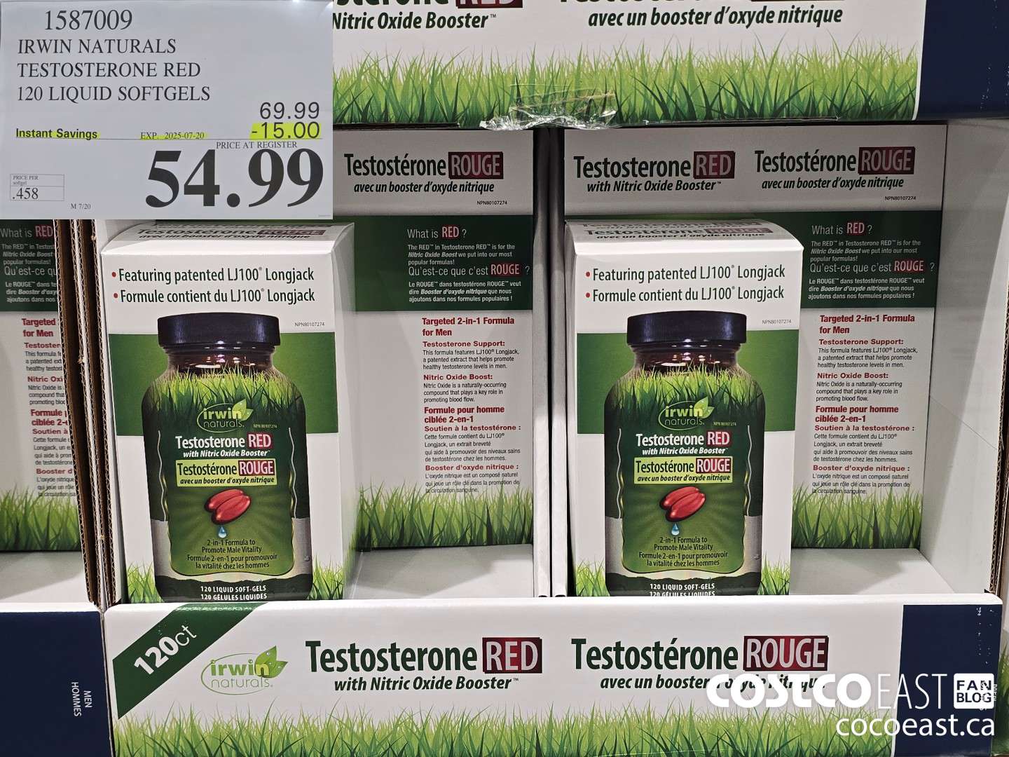 1587009 IRWIN NATURALS TESTOSTERONE RED 120 LIQUID SOFT-GELS ($15.00 INSTANT SAVINGS EXPIRES ON 2025-07-20) $54.99