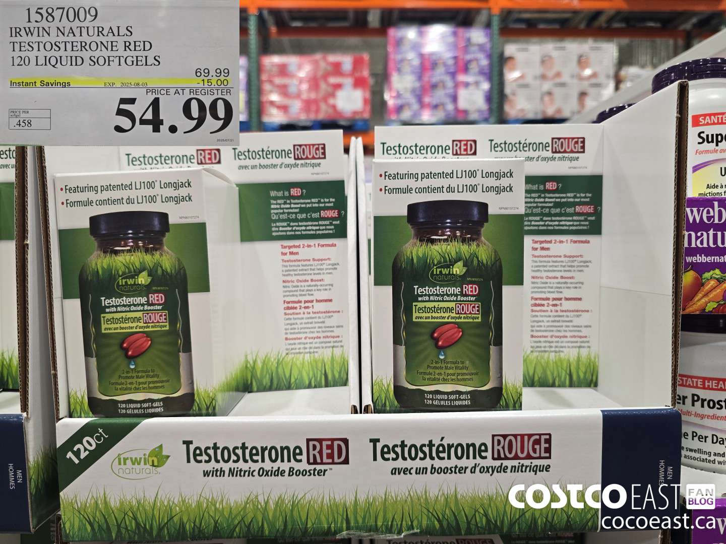 1587009 IRWIN NATURALS TESTOSTERONE RED 120 LIQUID SOFT-GELS ($15.00 INSTANT SAVINGS EXPIRES ON 2025-08-03) $54.99