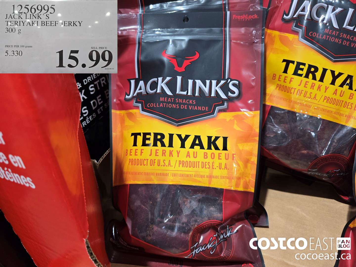 1256995 JACK LINKS TERIYAKI BEEF JERKY 300G $15.99
