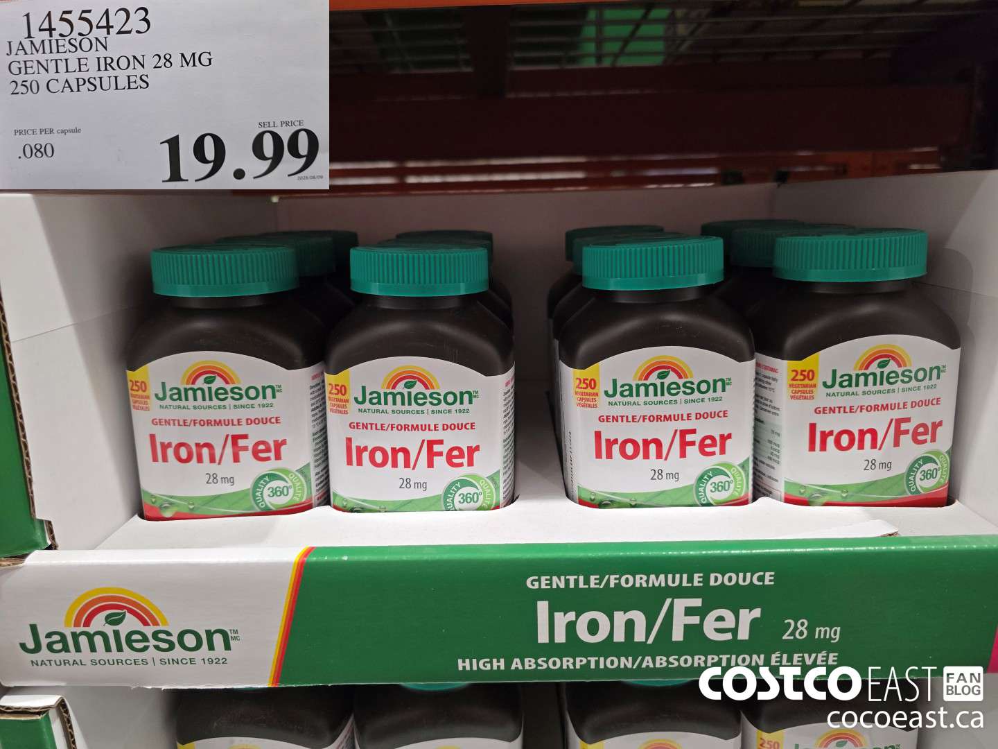 1455423 JAMIESON GENTLE IRON PLUS 28 MG 250 CAPSULES $19.99