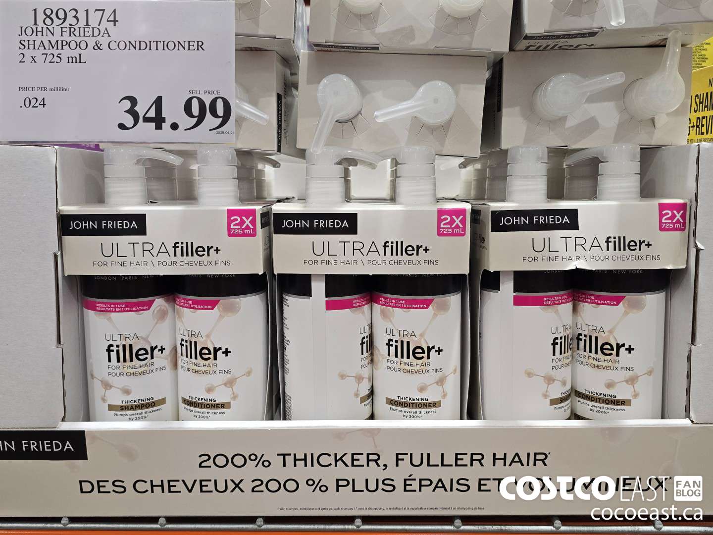 1893174 JOHN FRIEDA SHAMPOO & CONDITIONER 2 x 125 mL $34.99