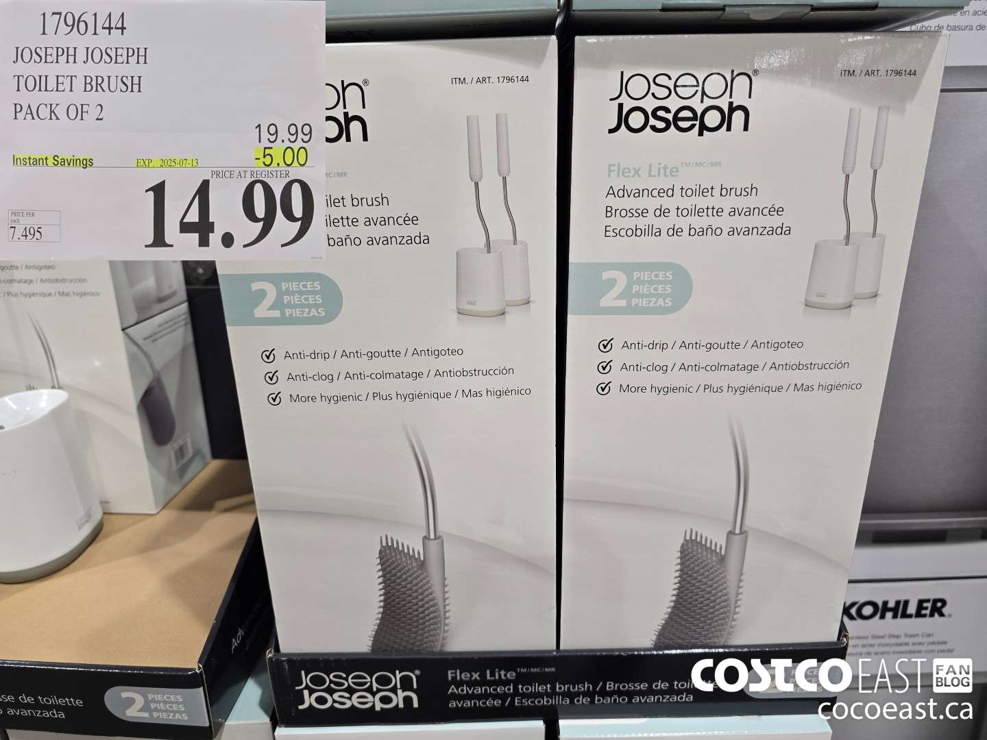 1796144 JOSEPH JOSEPH TOILET BRUSH PACK OF 2 ($5.00 INSTANT SAVINGS EXPIRES ON 2025-07-13) $14.99