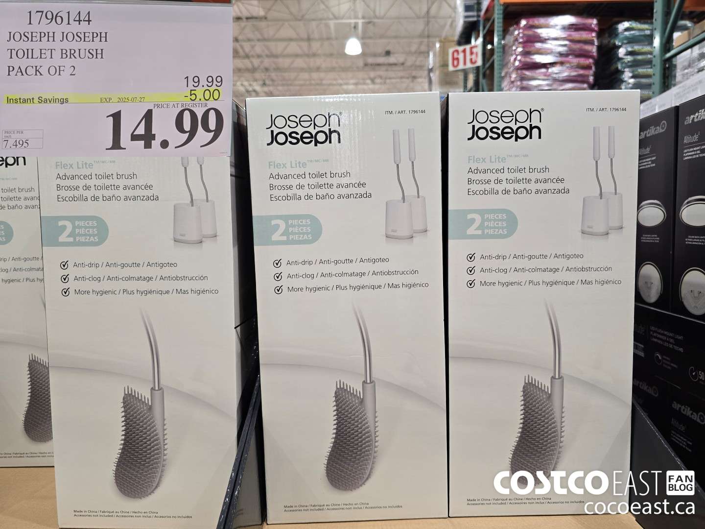 1796144 JOSEPH JOSEPH TOILET BRUSH PACK OF 2 ($5.00 INSTANT SAVINGS EXPIRES ON 2025-07-27) $14.99