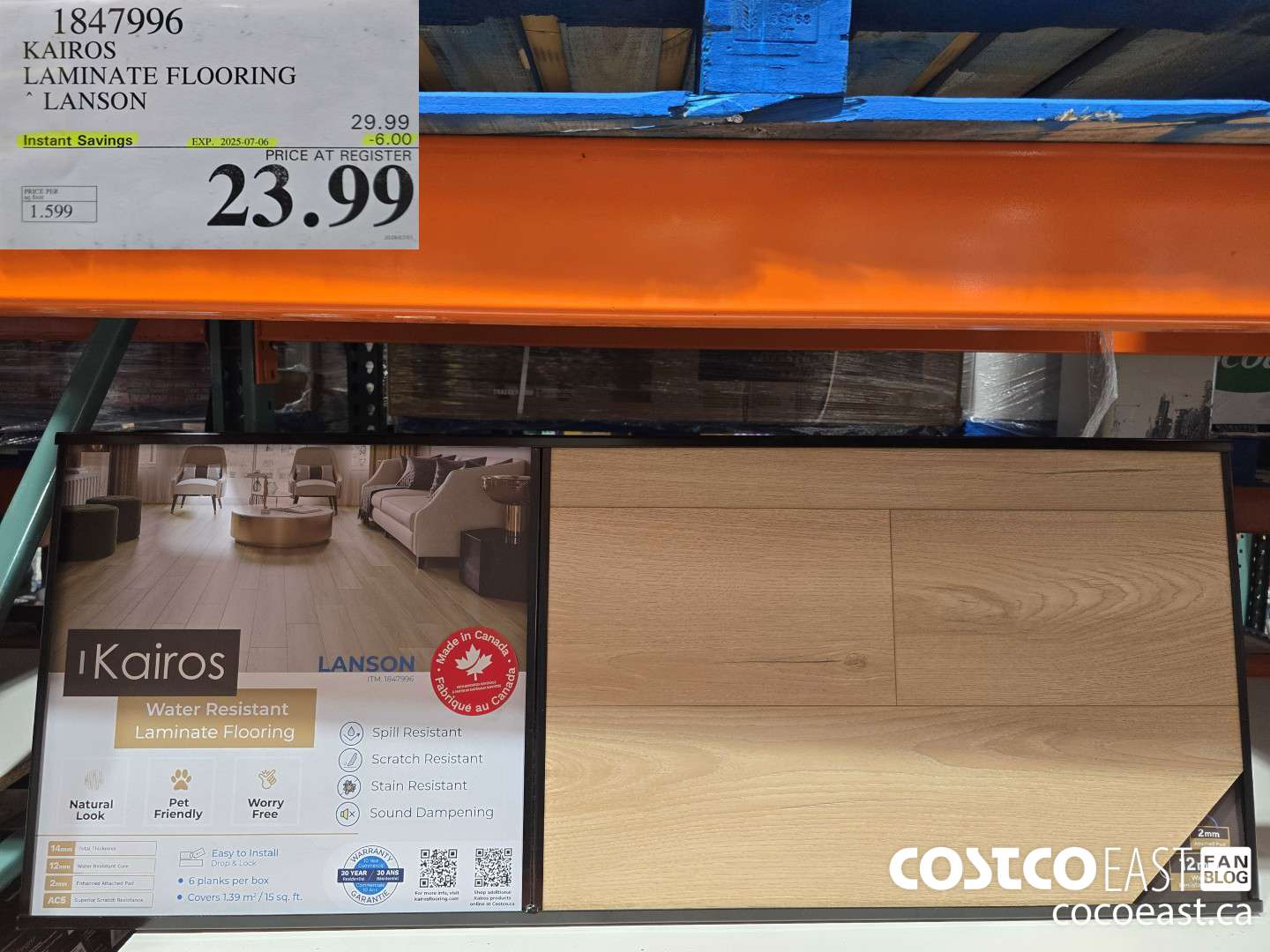 1847996 KAIROS LAMINATE FLOORING LANSON ($6.00 INSTANT SAVINGS EXPIRES ON 2025-07-06) $23.99