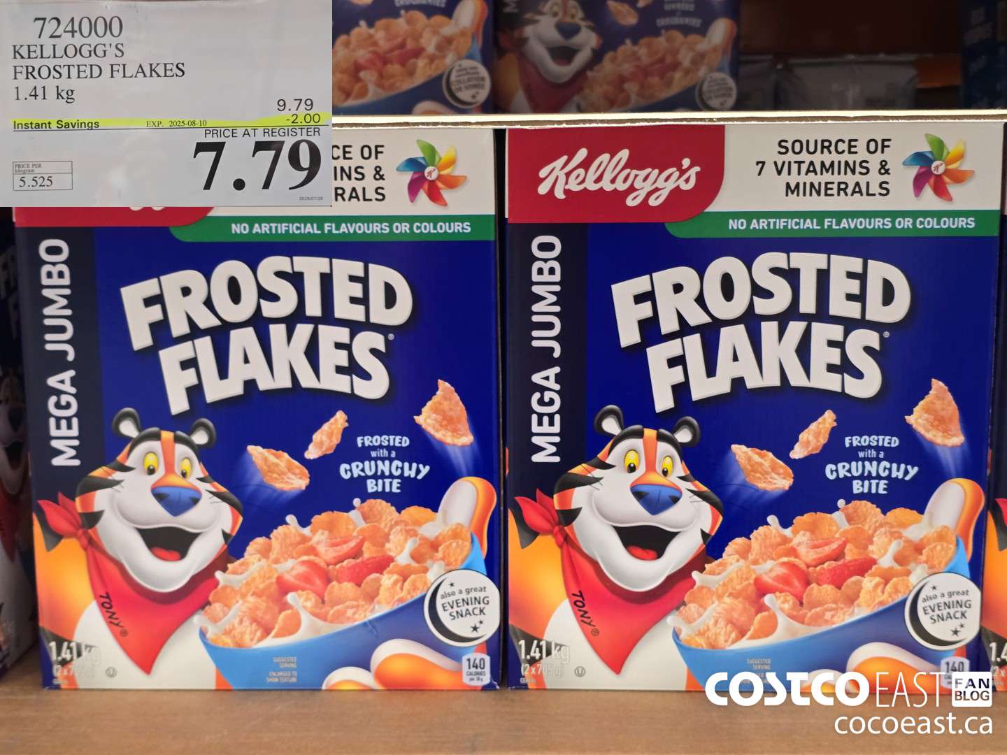 724000 KELLOGG'S FROSTED FLAKES 1.41 kg ($2.00 INSTANT SAVINGS EXPIRES ON 2025-08-10) $7.79