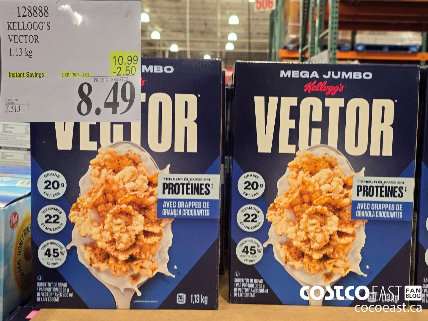 128888 KELLOGG'S VECTOR 1.13 KG ($2.50 INSTANT SAVINGS EXPIRES ON 2025-08-03) $8.49