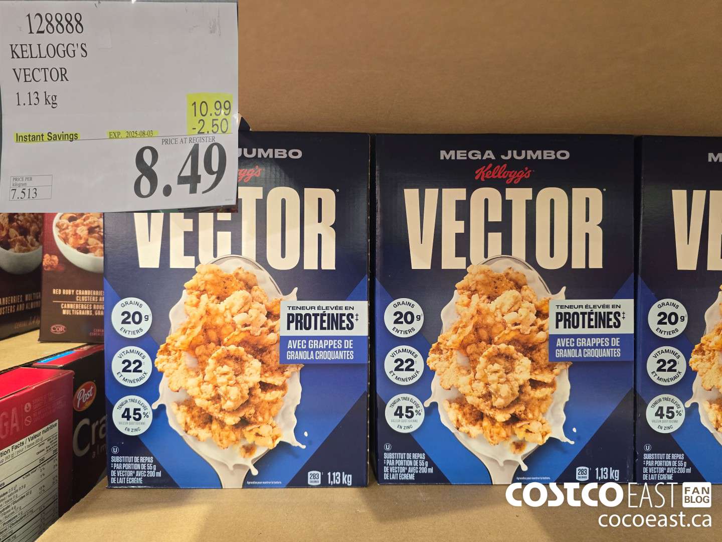128888 KELLOGG'S VECTOR 1.13 KG ($2.50 INSTANT SAVINGS EXPIRES ON 2025-08-03) $8.49
