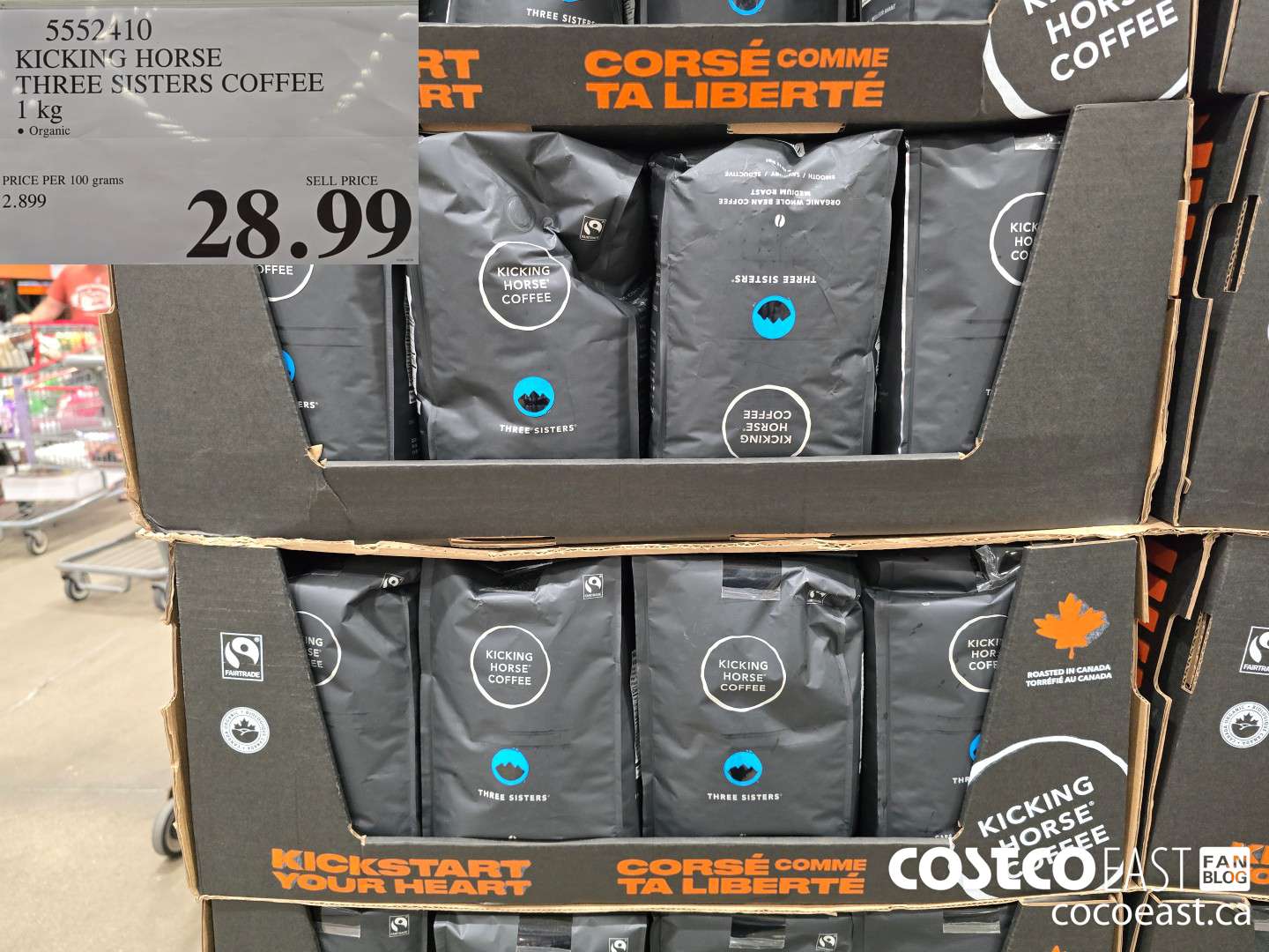 5552410 KICKING HORSE THREE SISTERS COFFEE 1 KG $28.99