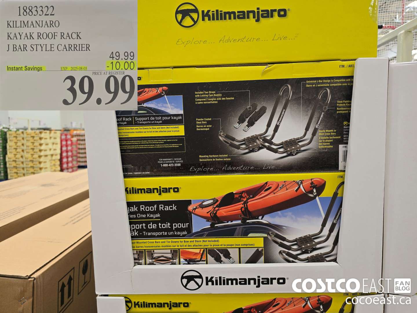 1883322 KILIMANJARO KAYAK ROOF RACK J BAR STYLE CARRIER ($10.00 INSTANT SAVINGS EXPIRES ON 2025-08-03) $39.99