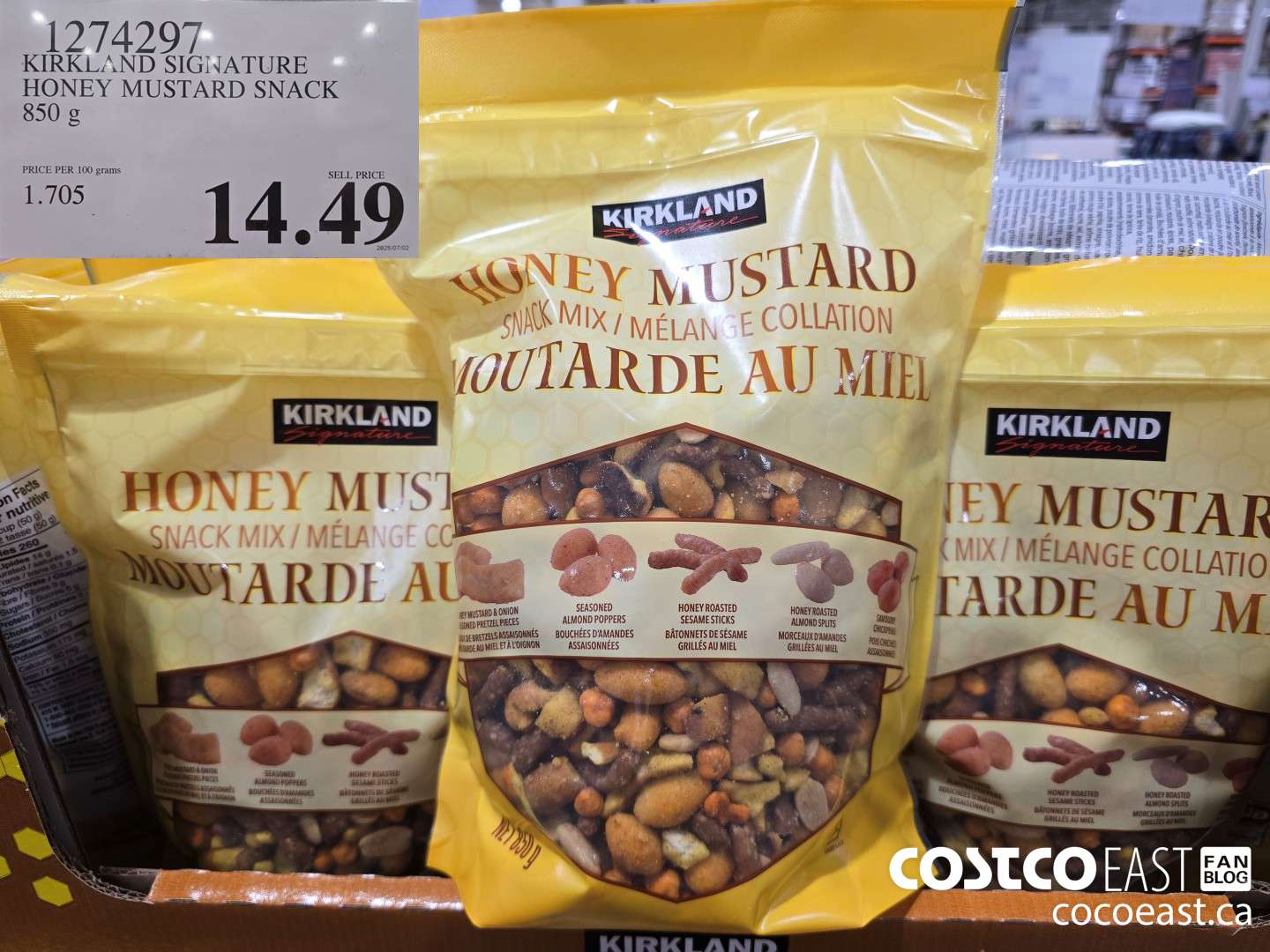 1274297 KIRKLAND SIGINATURE HONEY MUSTARD SNACK 850 g $14.49