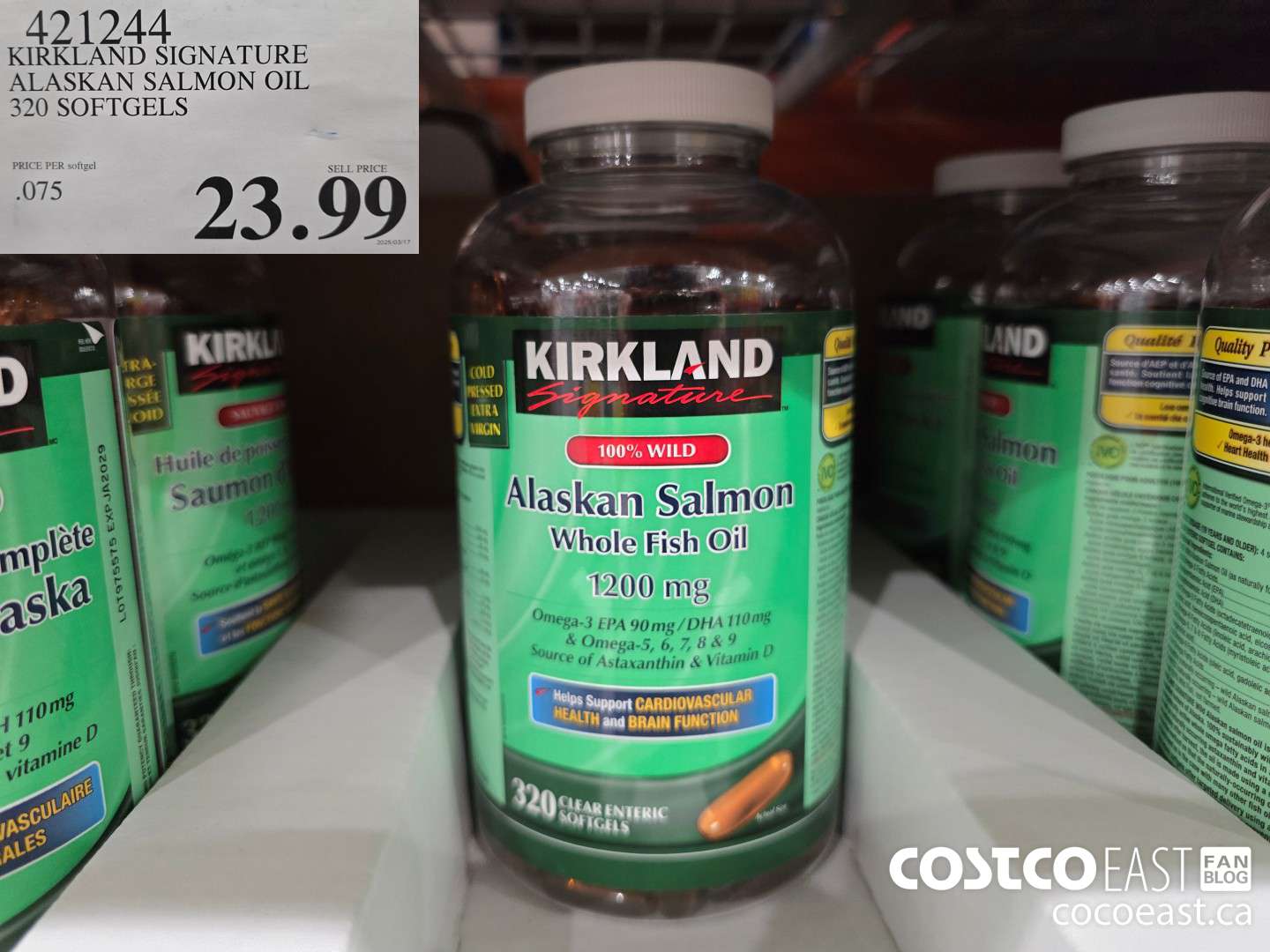 421244 KIRKLAND SIGNATURE ALASKAN SALMON OIL 320 SOFTGELS $23.99