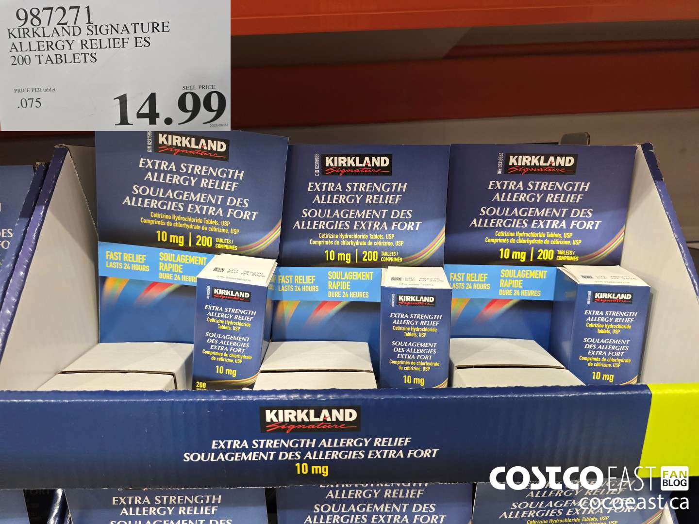 987271 KIRKLAND SIGNATURE ALLERGY RELIEF ES 200 TABLETS $14.99
