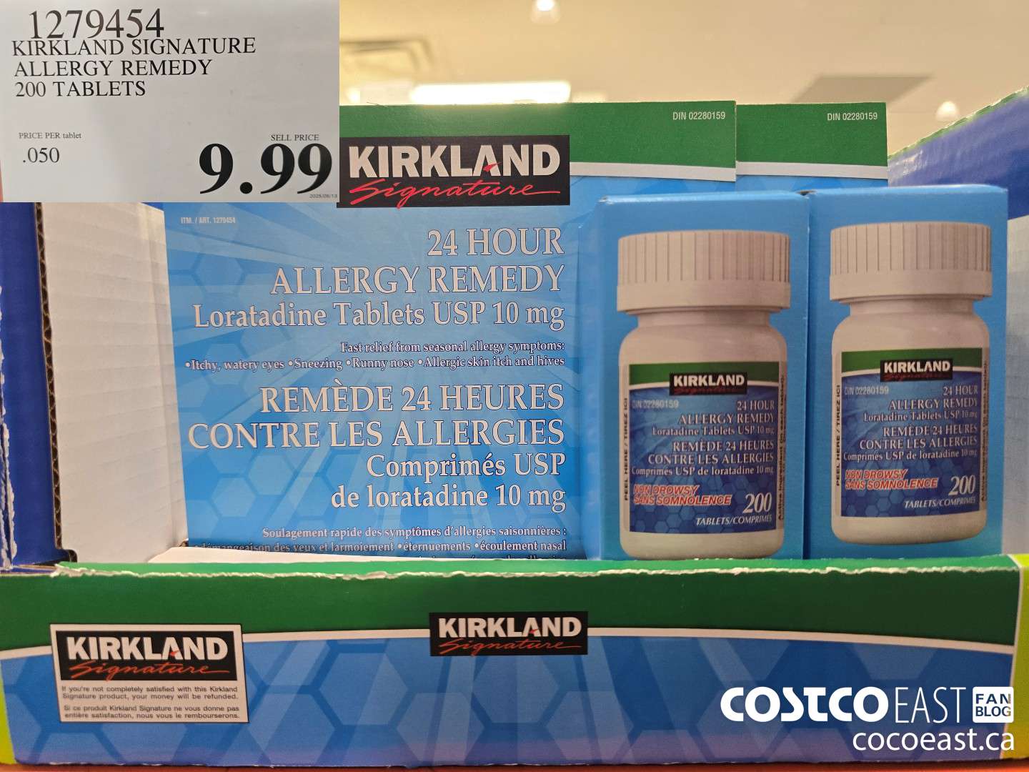 1279454 KIRKLAND SIGNATURE ALLERGY REMEDY 200 TABLETS $9.99