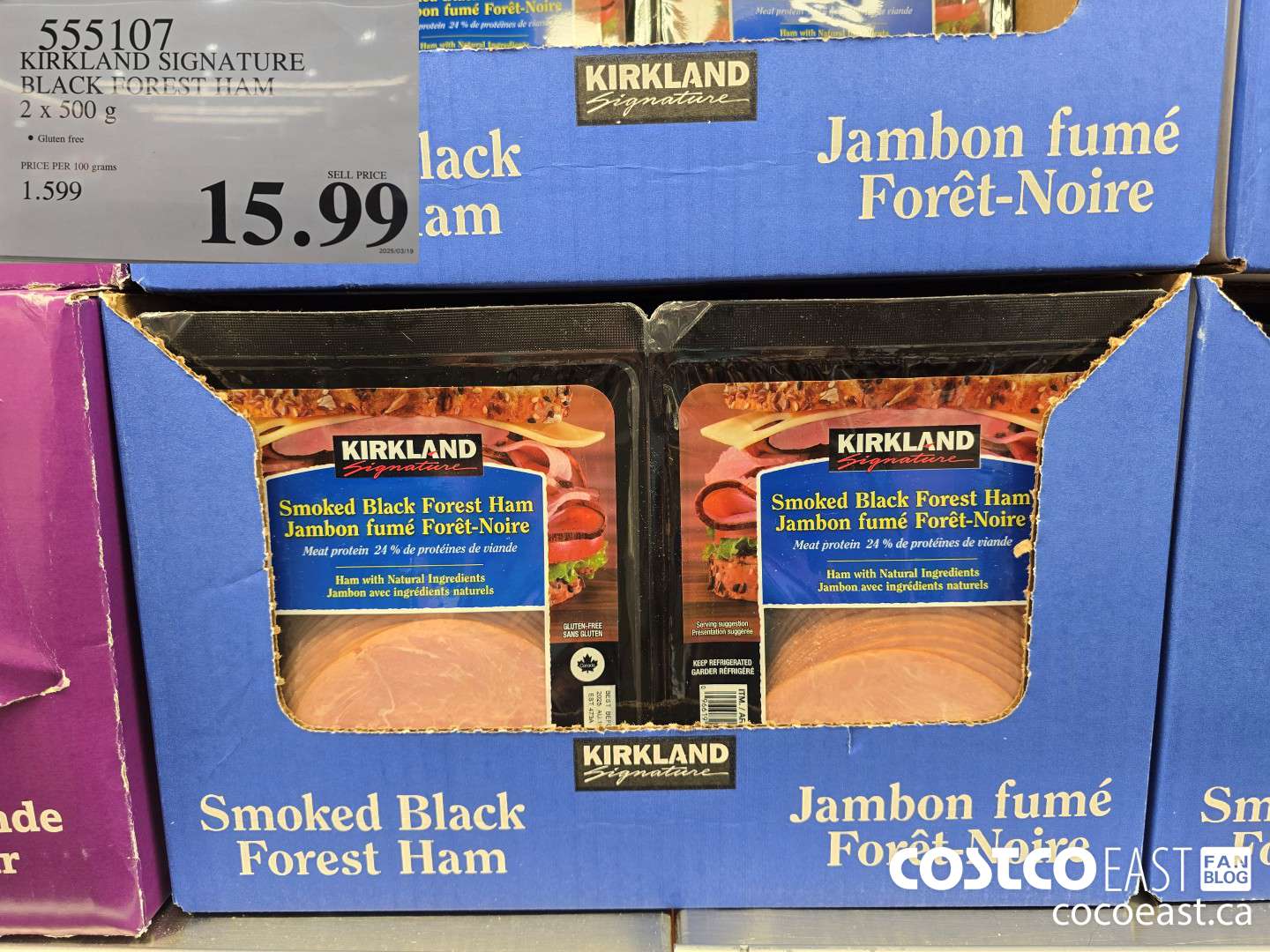 555107 KIRKLAND SIGNATURE BLACK FOREST HAM 2 X 500 G $15.99