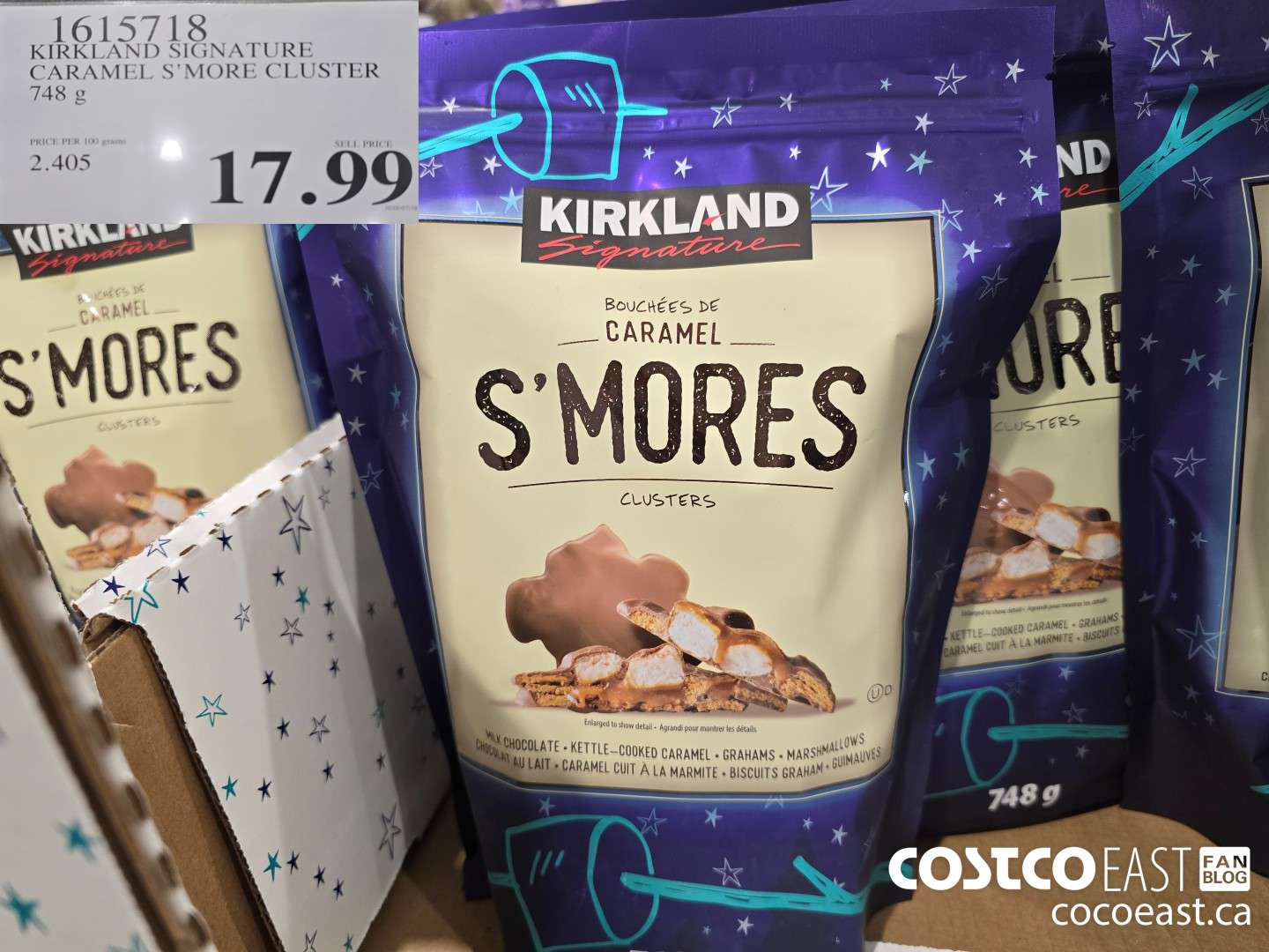 1615718 KIRKLAND SIGNATURE CARAMEL S'MORE CLUSTER 748 g $17.99