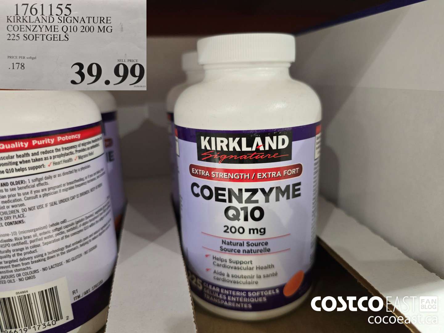1761155 KIRKLAND SIGNATURE COENZYME Q10 200 MG 225 SOFTGELS $39.99