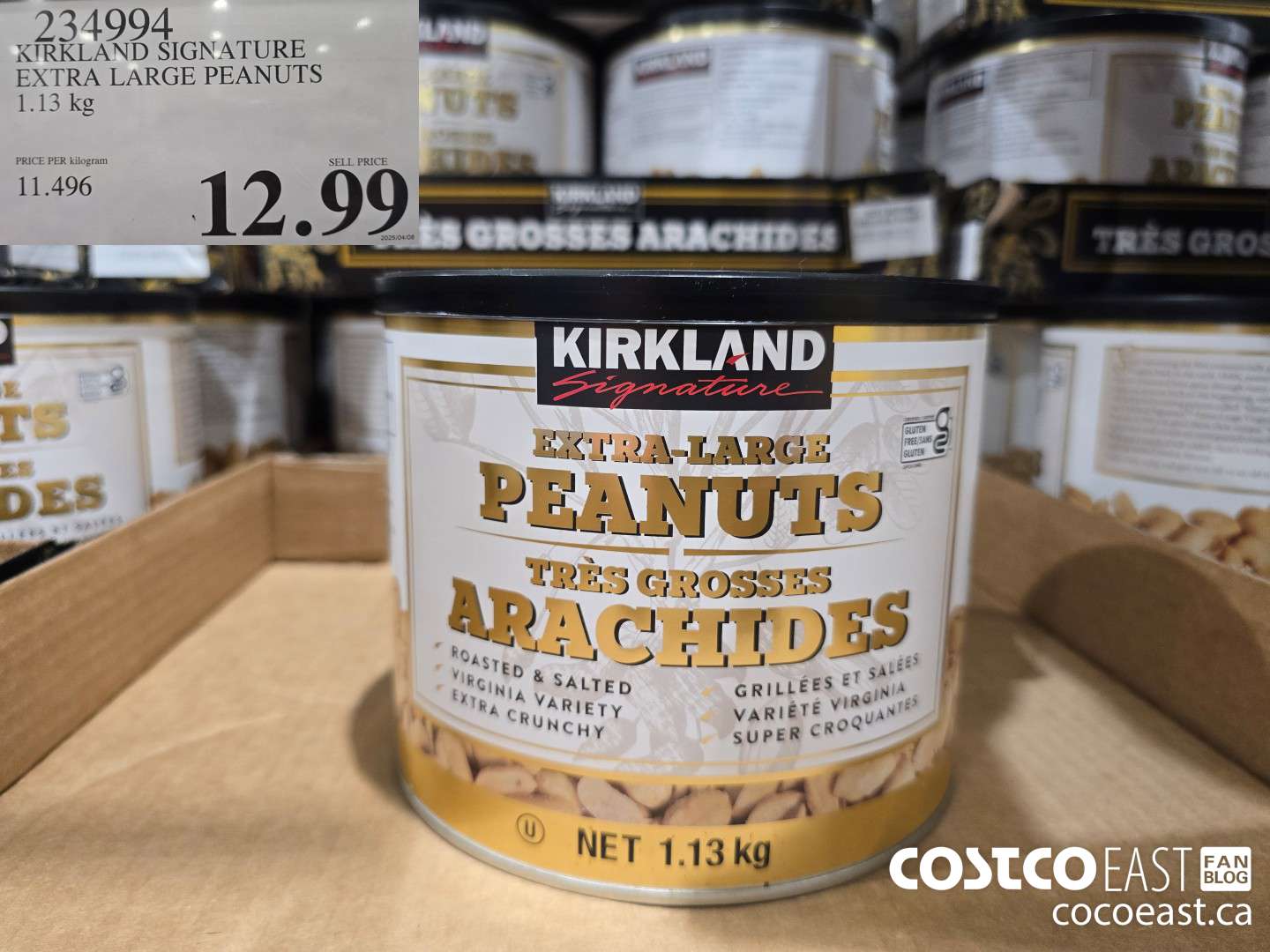 234994 KIRKLAND SIGNATURE EXTRA LARGE PEANUTS 1.13 kg $12.99