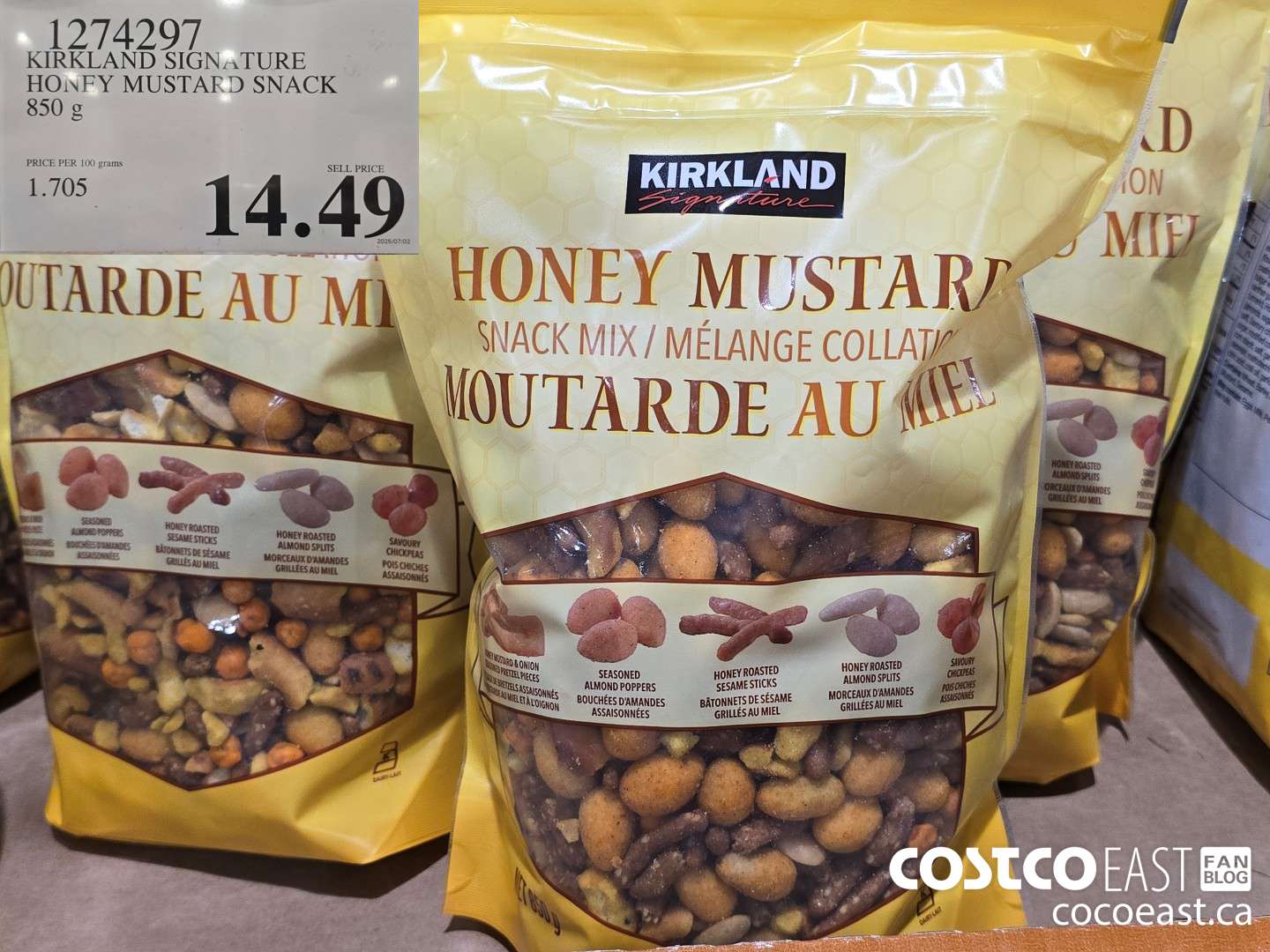 1274297 KIRKLAND SIGNATURE HONEY MUSTARD SNACK 850 G $14.49