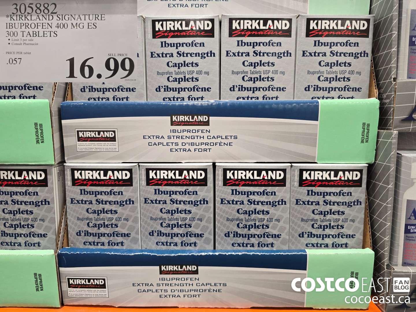 305882 KIRKLAND SIGNATURE IBUPROFEN 400MG ES 300 TABLETS $16.99