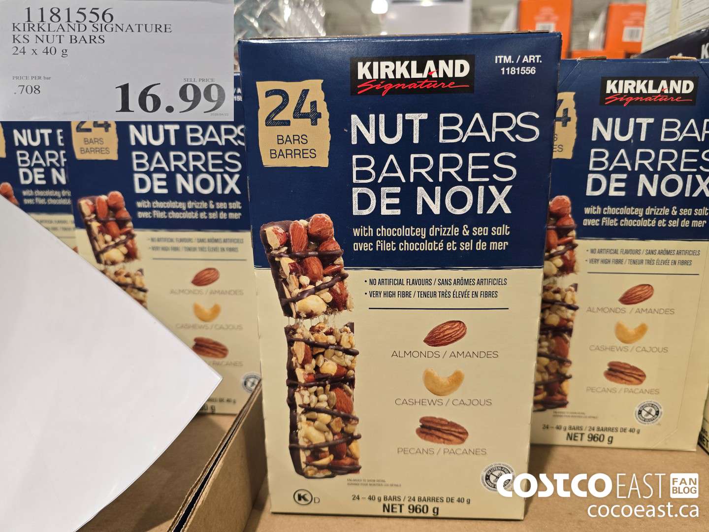 1181556 KIRKLAND SIGNATURE KS NUT BARS 24 X 40 G $16.99