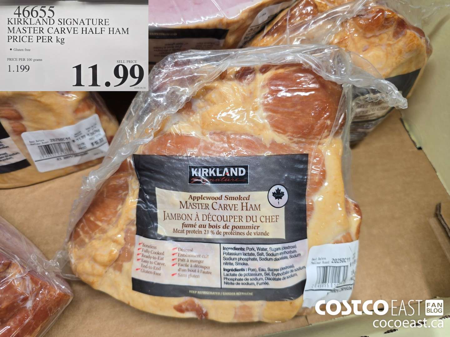 46655 KIRKLAND SIGNATURE MASTER CARVE HALF HAM PRICE PER KG $11.99