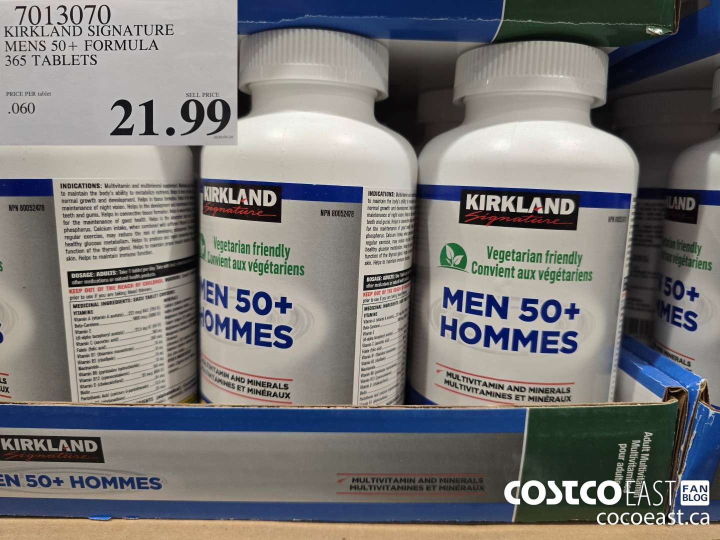 7013070 KIRKLAND SIGNATURE MENS 50+ FORMULA 365 TABLETS $21.99