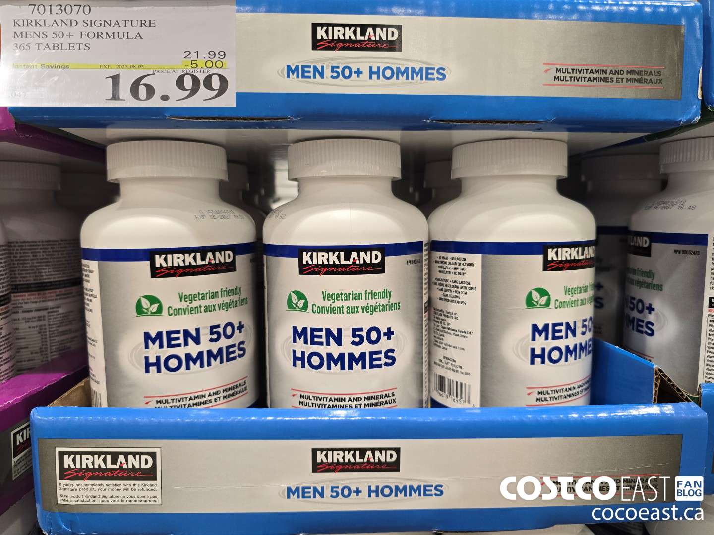 7013070 KIRKLAND SIGNATURE MENS 50+ FORMULA 365 TABLETS ($5.00 INSTANT SAVINGS EXPIRES ON 2025-08-03) $16.99