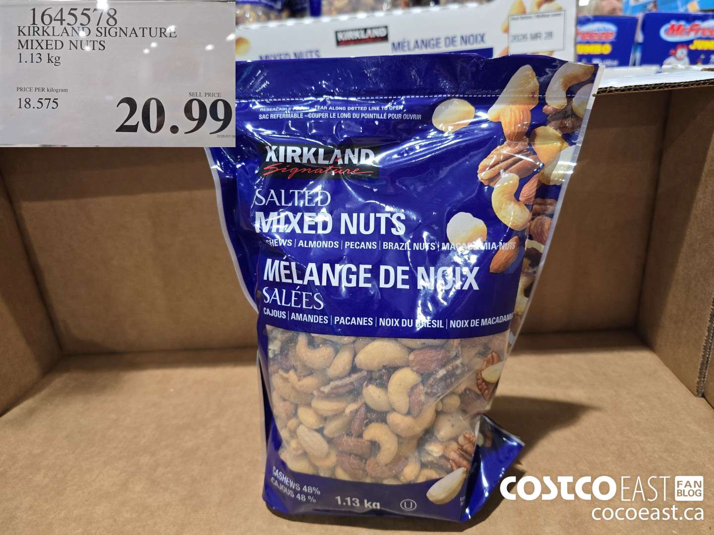 1645578 KIRKLAND SIGNATURE MIXED NUTS 1.13 kg $20.99