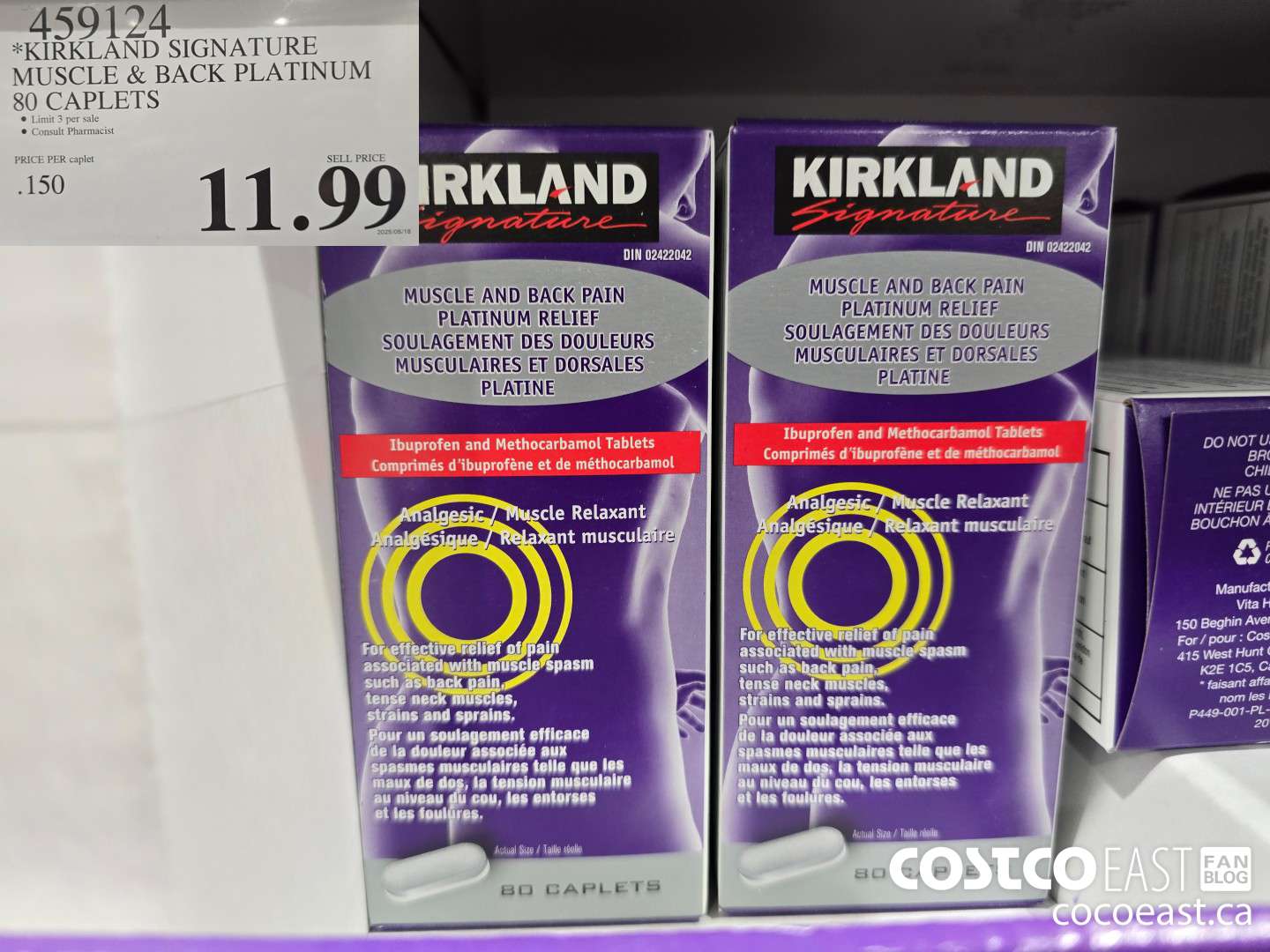 459124 KIRKLAND SIGNATURE MUSCLE & BACK PLATINUM 80 CAPLETS $11.99