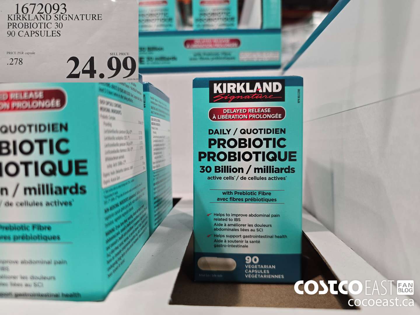 1672093 KIRKLAND SIGNATURE PROBIOTIC 30 BILLION 90 CAPSULES $24.99