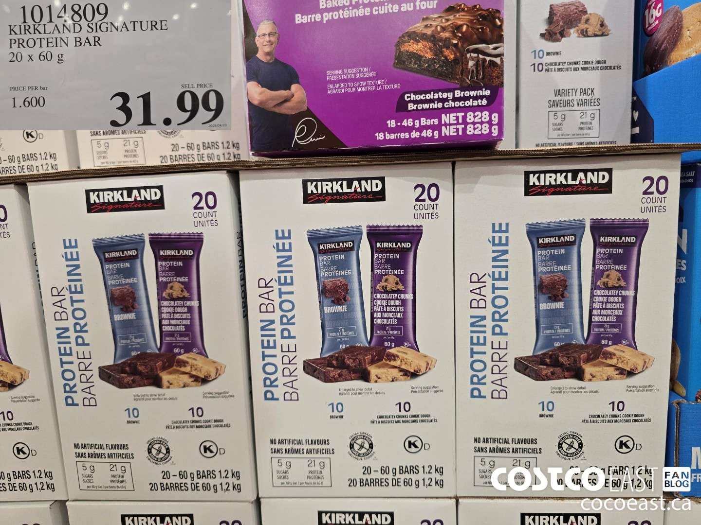 1014809 KIRKLAND SIGNATURE PROTEIN BAR 20 x 60 g $31.99