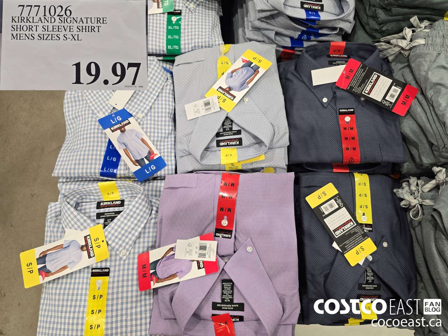 7171026 KIRKLAND SIGNATURE SHORT SLEEVE SHIRT MENS SIZES S-XL $19.97