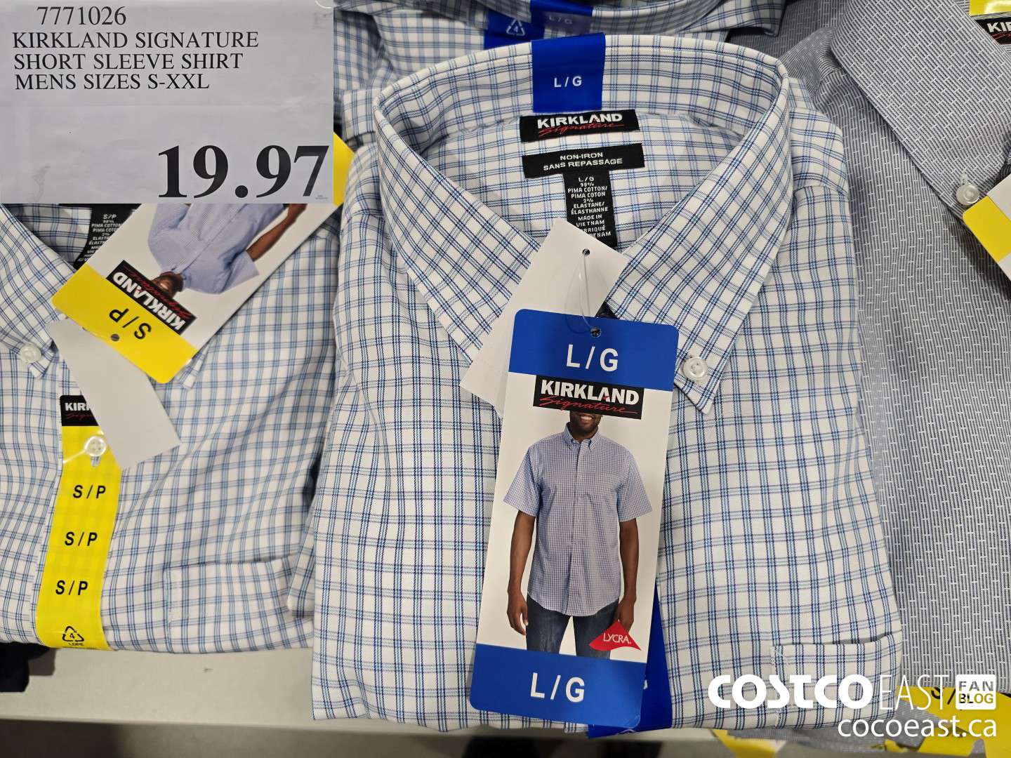 7771026 KIRKLAND SIGNATURE SHORT SLEEVE SHIRT MENS SIZES S-XXL $19.97