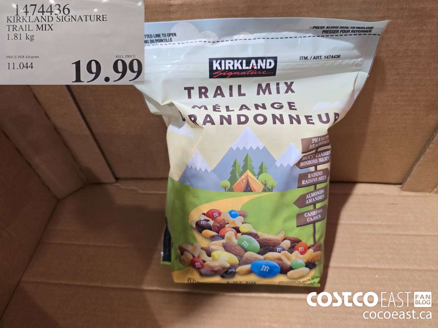 1474436 KIRKLAND SIGNATURE TRAIL MIX 1.81 kg $19.99