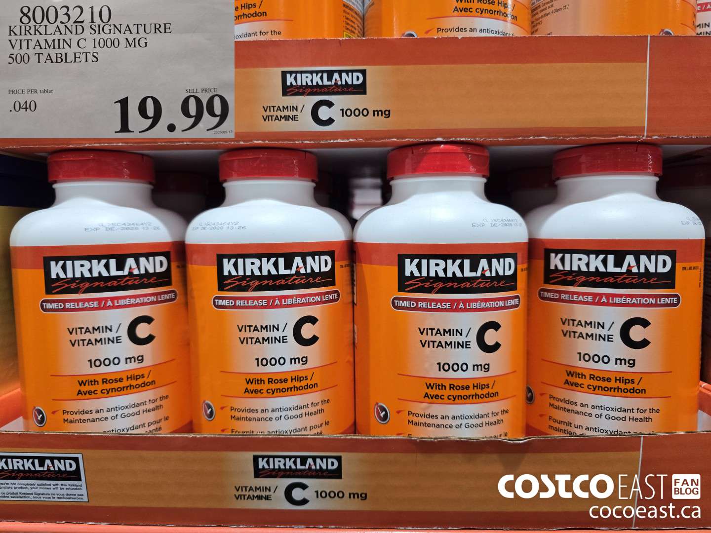 8003210 KIRKLAND SIGNATURE VITAMIN C 1000 MG 500 TABLETS $19.99