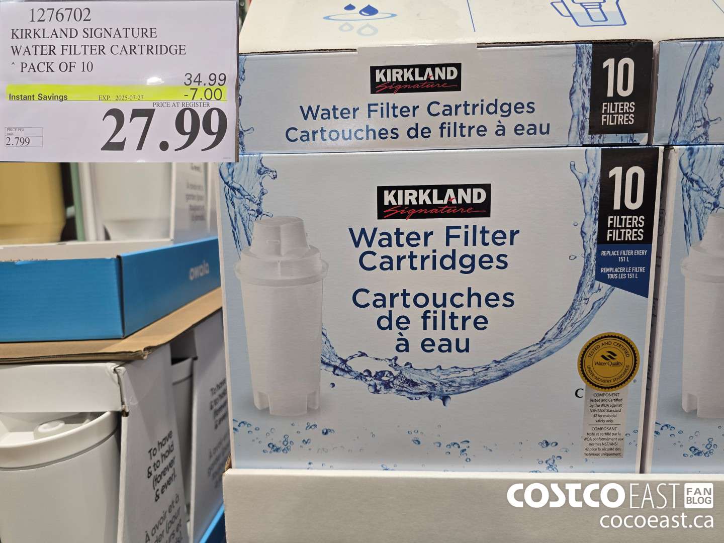 1276702 KIRKLAND SIGNATURE WATER FILTER CARTRIDGE PACK OF 10 ($7.00 INSTANT SAVINGS EXPIRES ON 2025-07-27) $27.99